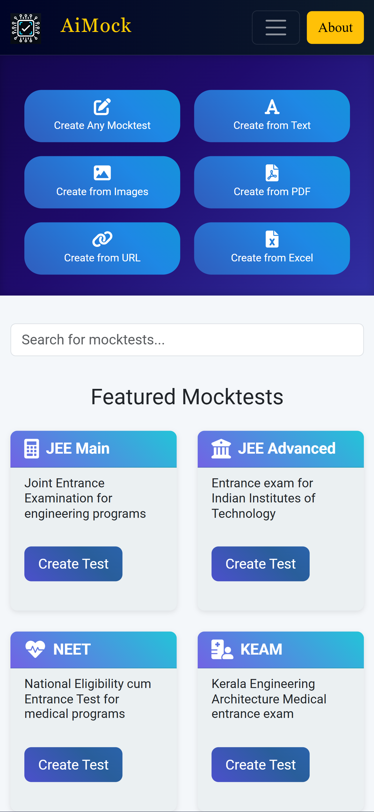 Aimock mobile experience